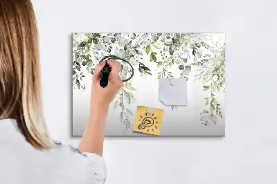 Tableau magnétique à dessiner modèle nature fleurie