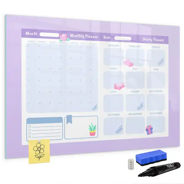 Tableau magnétique pour dessiner planificateur annuel rose