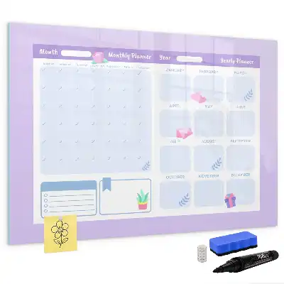 Tableau magnétique pour dessiner planificateur annuel rose