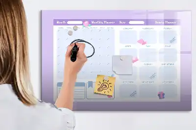 Tableau magnétique pour dessiner planificateur annuel rose