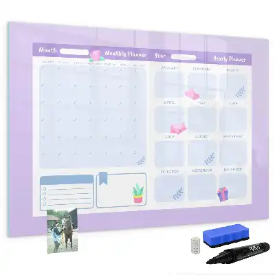 Tableau magnétique pour dessiner planificateur annuel rose
