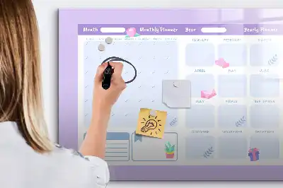 Tableau magnétique pour dessiner planificateur annuel rose