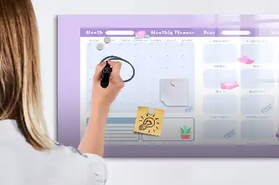 Tableau magnétique pour dessiner planificateur annuel rose