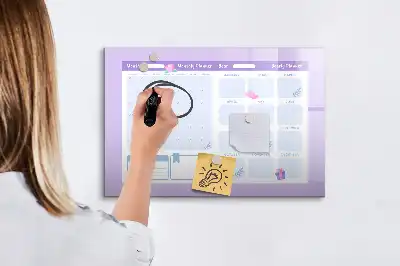 Tableau magnétique pour dessiner planificateur annuel rose