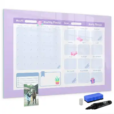 Tableau magnétique pour dessiner planificateur annuel rose