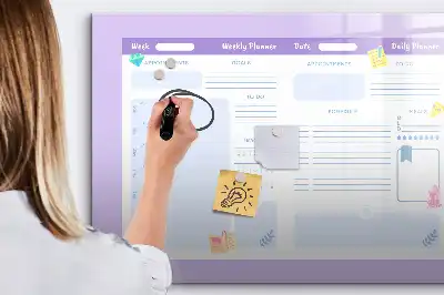 Tableau magnétique à dessiner planificateur annuel rose
