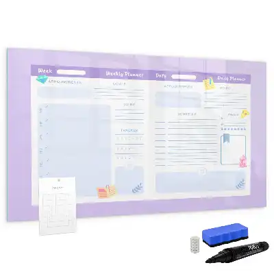 Tableau magnétique à dessiner planificateur annuel rose