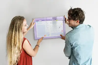 Tableau magnétique à dessiner planificateur annuel rose