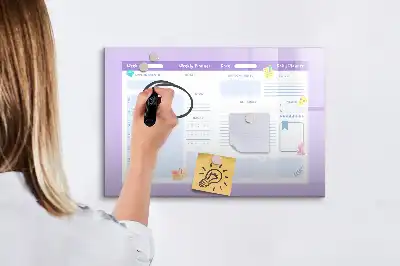 Tableau magnétique à dessiner planificateur annuel rose