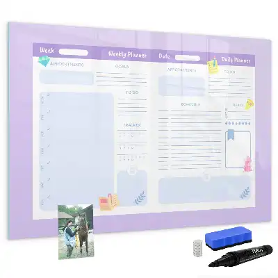 Tableau magnétique à dessiner planificateur annuel rose