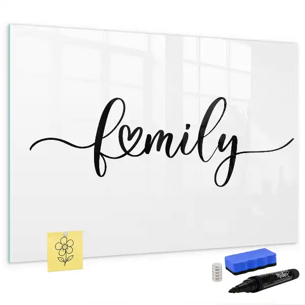 Tableau magnétique pour dessiner modèle texte famille
