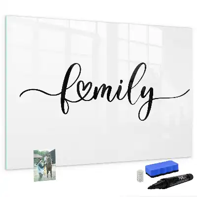 Tableau magnétique pour dessiner modèle texte famille