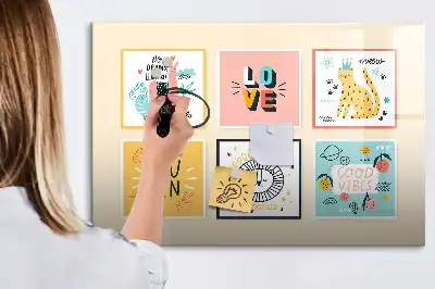 Tableau magnétique à dessiner motifs slogans motivants