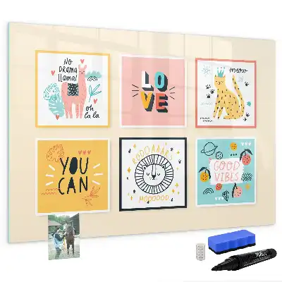 Tableau magnétique à dessiner motifs slogans motivants