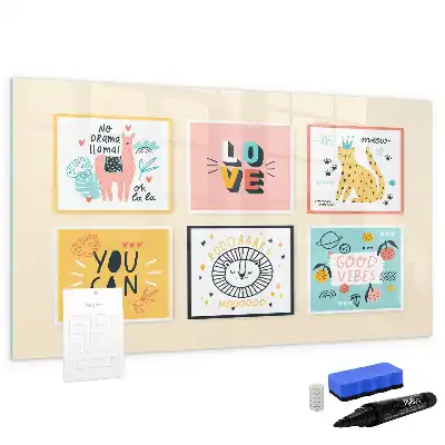 Tableau magnétique à dessiner motifs slogans motivants