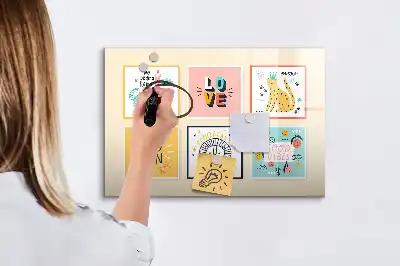 Tableau magnétique à dessiner motifs slogans motivants