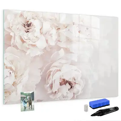 Tableau magnétique de dessin motif pivoines