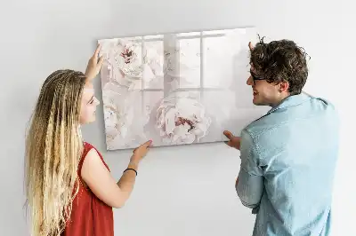Tableau magnétique de dessin motif pivoines