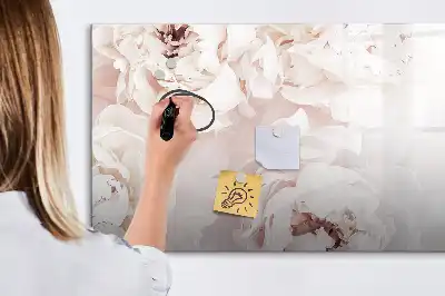 Tableau magnétique de dessin motif pivoines