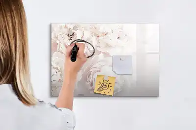 Tableau magnétique de dessin motif pivoines