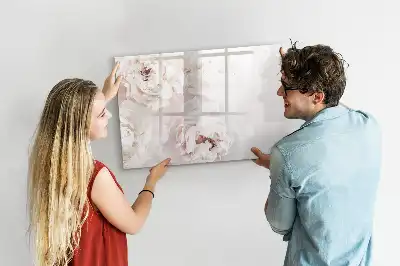 Tableau magnétique de dessin motif pivoines
