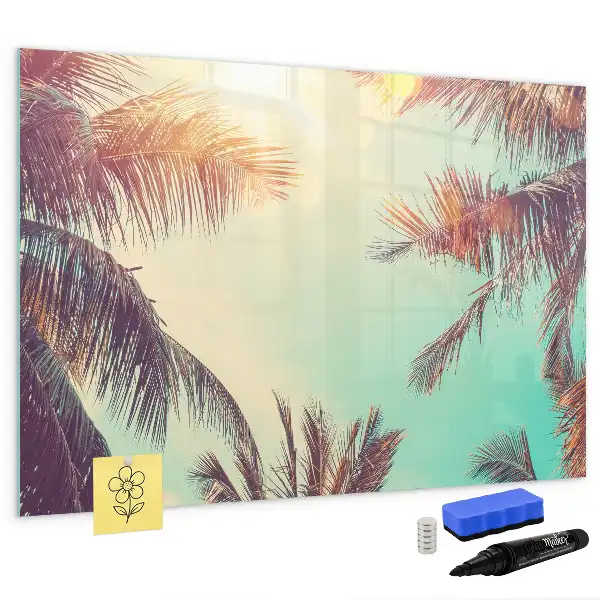 Tableau magnétique à dessiner motif palmiers tropicaux