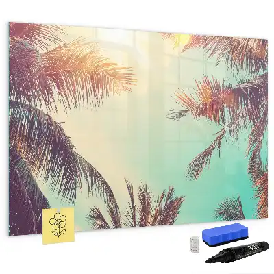 Tableau magnétique à dessiner motif palmiers tropicaux