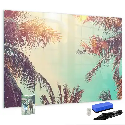Tableau magnétique à dessiner motif palmiers tropicaux