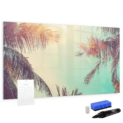 Tableau magnétique à dessiner motif palmiers tropicaux