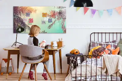 Tableau magnétique à dessiner motif palmiers tropicaux