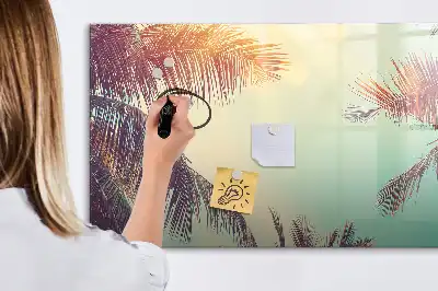 Tableau magnétique à dessiner motif palmiers tropicaux