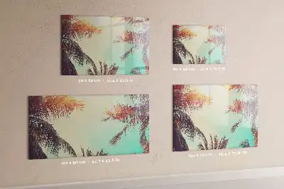 Tableau magnétique à dessiner motif palmiers tropicaux