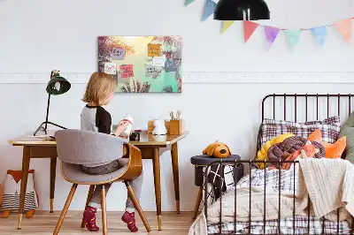 Tableau magnétique à dessiner motif palmiers tropicaux