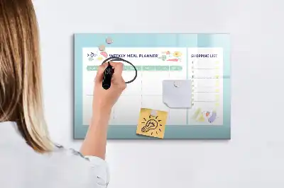 Tableau magnétique pour planification de repas à dessiner