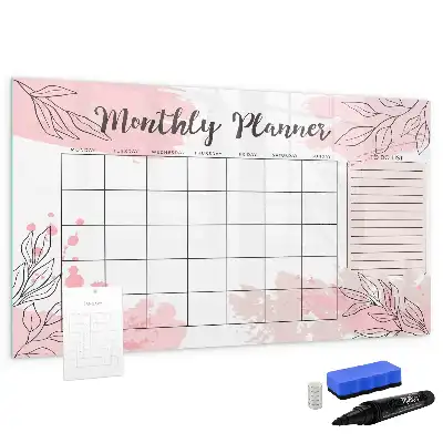 Tableau magnétique à dessiner planificateur mensuel rose
