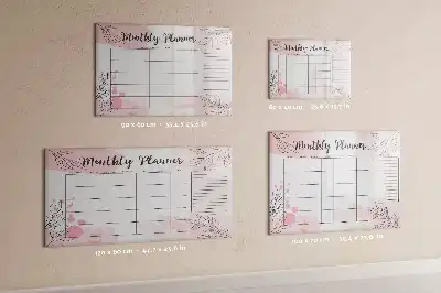 Tableau magnétique à dessiner planificateur mensuel rose