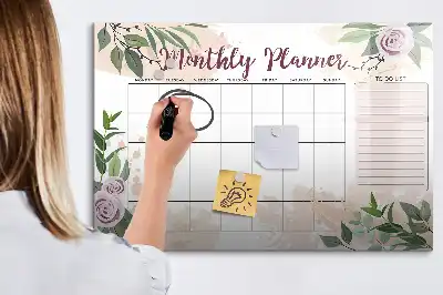 Tableau magnétique pour dessiner avec motif de roses