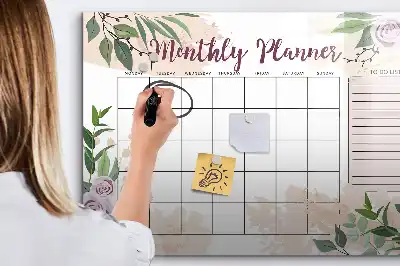 Tableau magnétique pour dessiner avec motif de roses