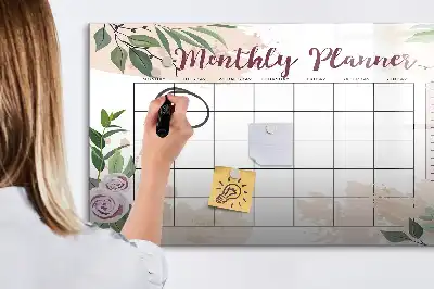 Tableau magnétique pour dessiner avec motif de roses