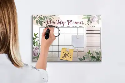 Tableau magnétique pour dessiner avec motif de roses