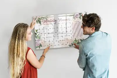 Tableau magnétique pour dessiner avec motif de roses