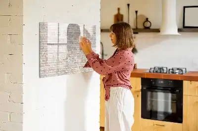 Tableau magnétique à dessiner motif mur de briques