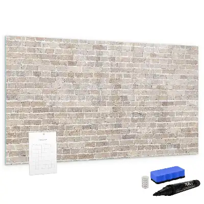 Tableau magnétique à dessiner motif mur de briques