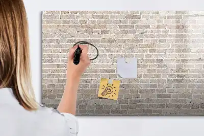 Tableau magnétique à dessiner motif mur de briques