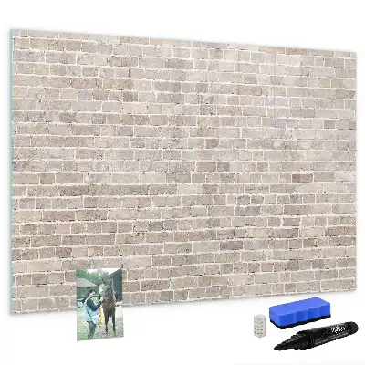 Tableau magnétique à dessiner motif mur de briques
