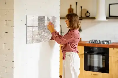 Tableau magnétique à dessiner motif mur de briques