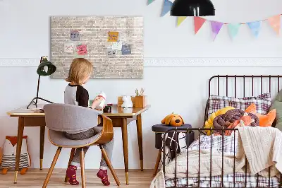 Tableau magnétique à dessiner motif mur de briques