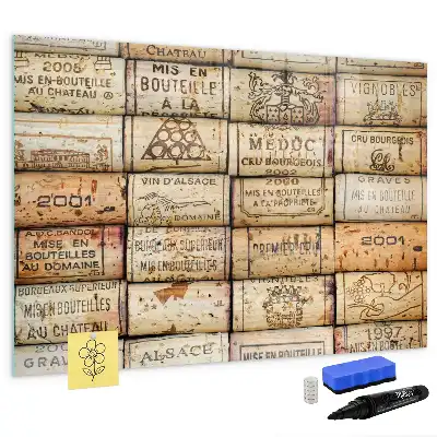 Tableau magnétique pour dessiner représentant des bouchons de vin