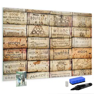 Tableau magnétique pour dessiner représentant des bouchons de vin