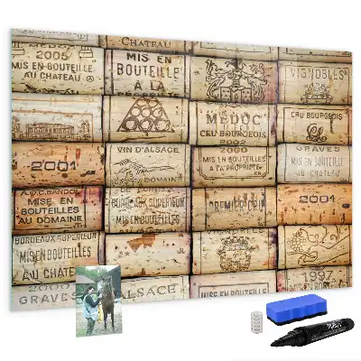 Tableau magnétique pour dessiner représentant des bouchons de vin